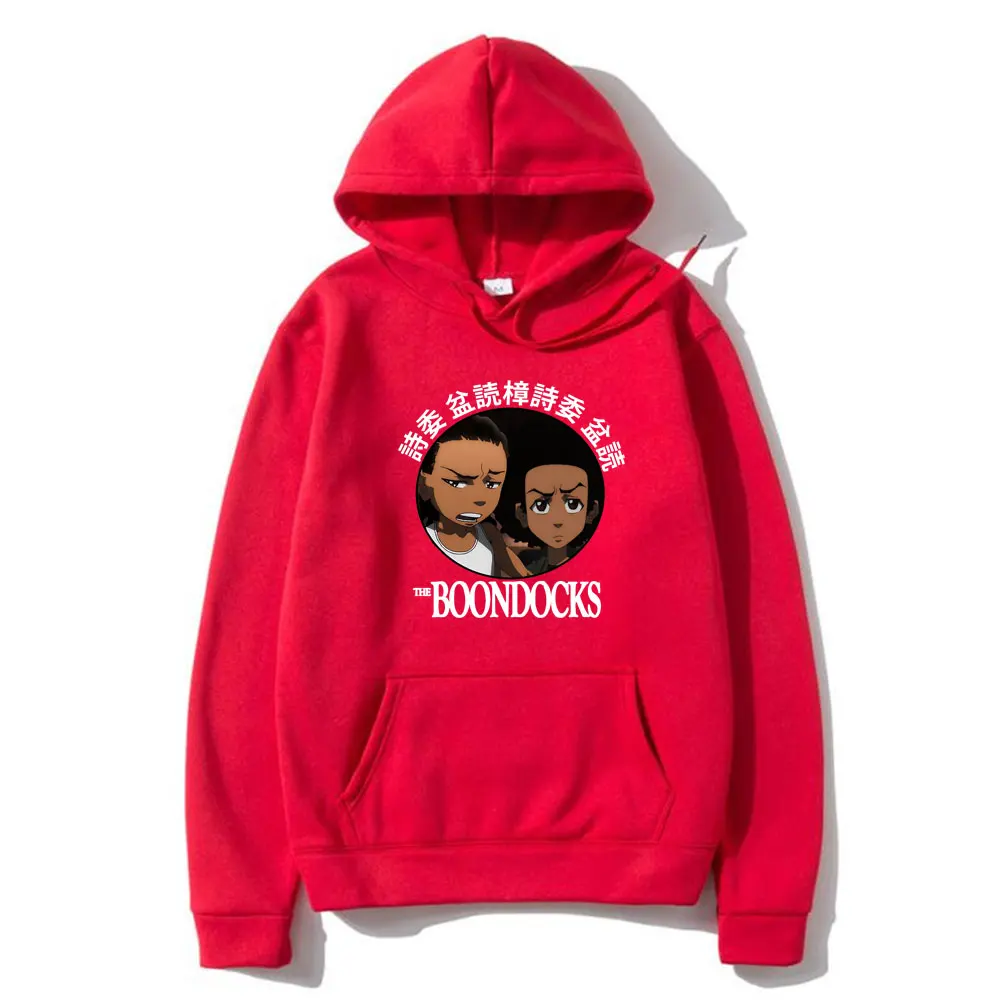 Anime The Boondocks Riley and Huey Freeman Print Hoodie Male Fashion Classic Vintage Sweatshirt Men Women Hip Hop Rock Hoodies