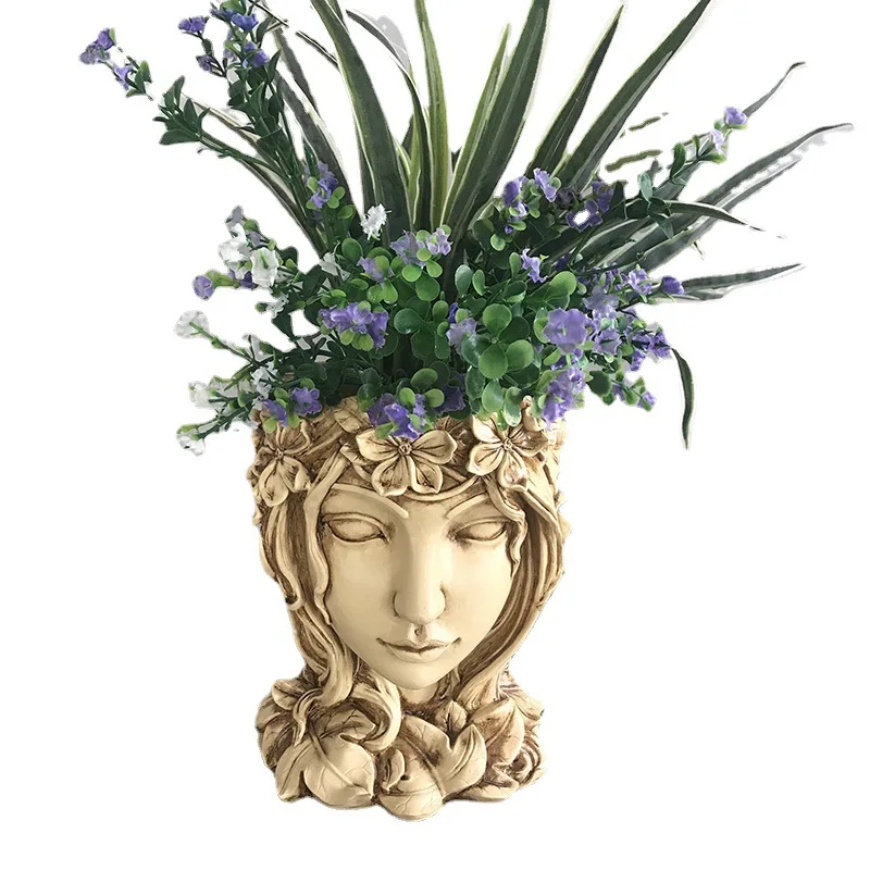 Resin succulent plant goddess flowerpot Creative Imitation Human Figure Flower Pot Home Decorative Items: Goddess Resin Crafts