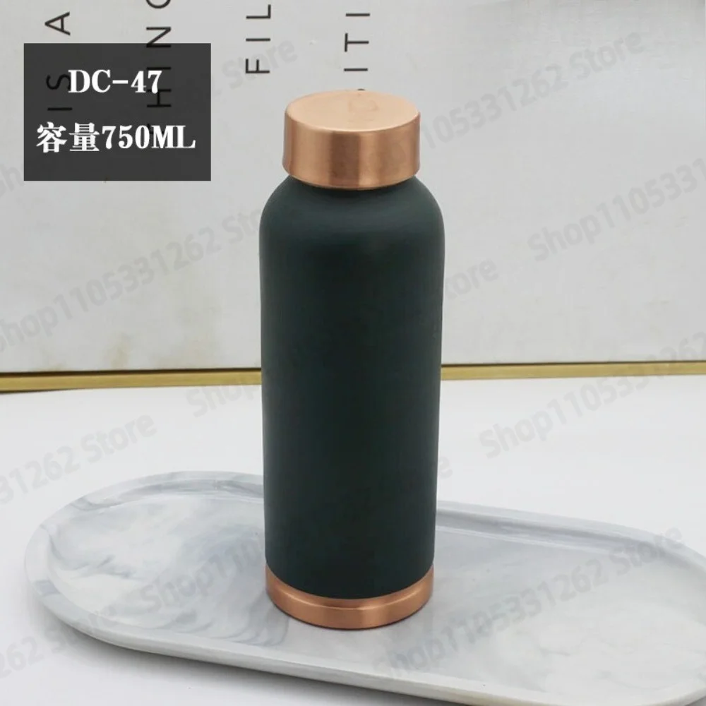 DC-47 750ml Handmade Pure Copper Water Bottle Vessel for Yoga Outdoor Sports Traditional Metal Canteen