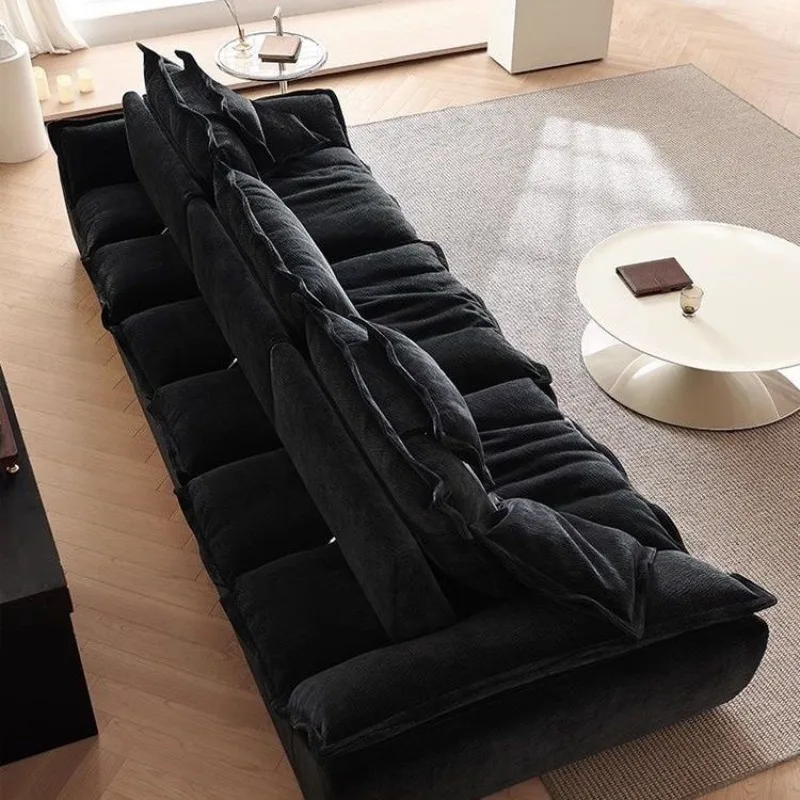 Sailing backrest adjustable living room small apartment straight row chenille fabric sofa