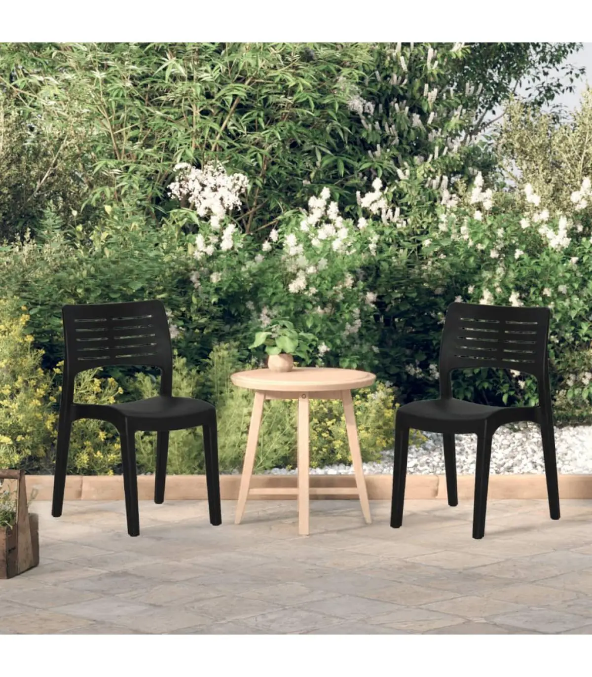 Garden chairs garden chairs 2 units polypropylene gray anthracite