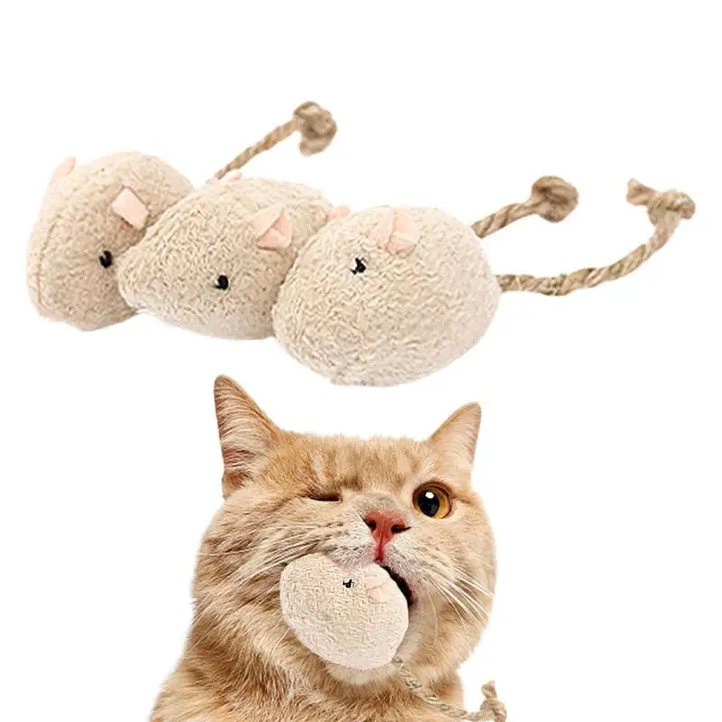 Catnip Mice For Indoor Cats 3PCS Catmint Mouse Stuffed Toys For Kittens Colorful Small Plushies For Indoor & Outdoor Fun Soft