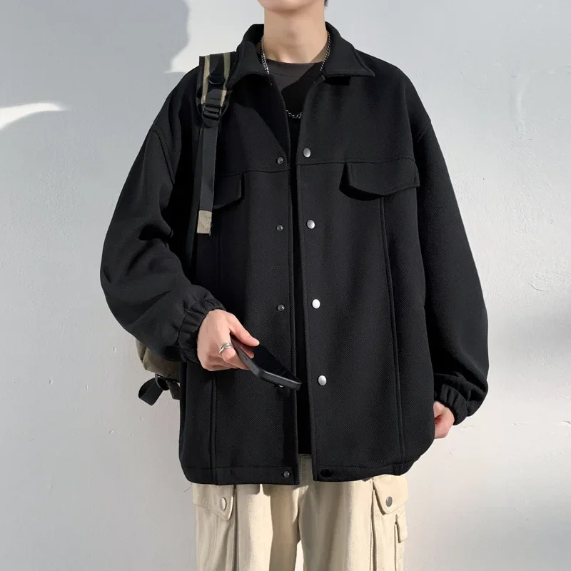 

American Retro Workwear Jacket Men's Spring Autumn Loose Casual Versatile Jacket Stylish Brand Outerwear for Men