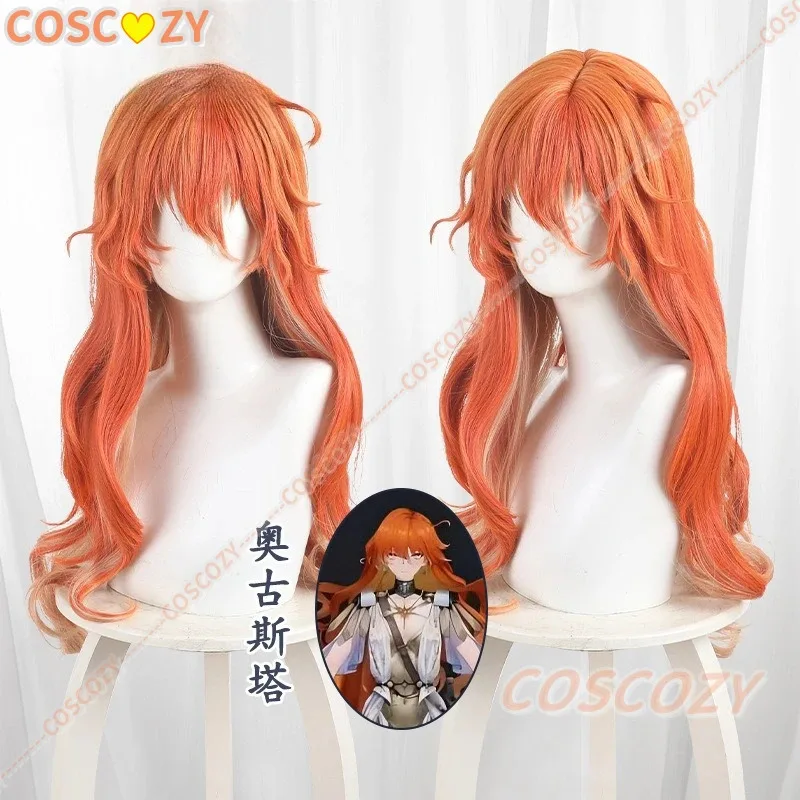 

Wuthering Waves Augusta Cosplay Wig Long Orange Hair Rinascita Festival Halloween Party Wigs for Women Girls Free Wig Cap