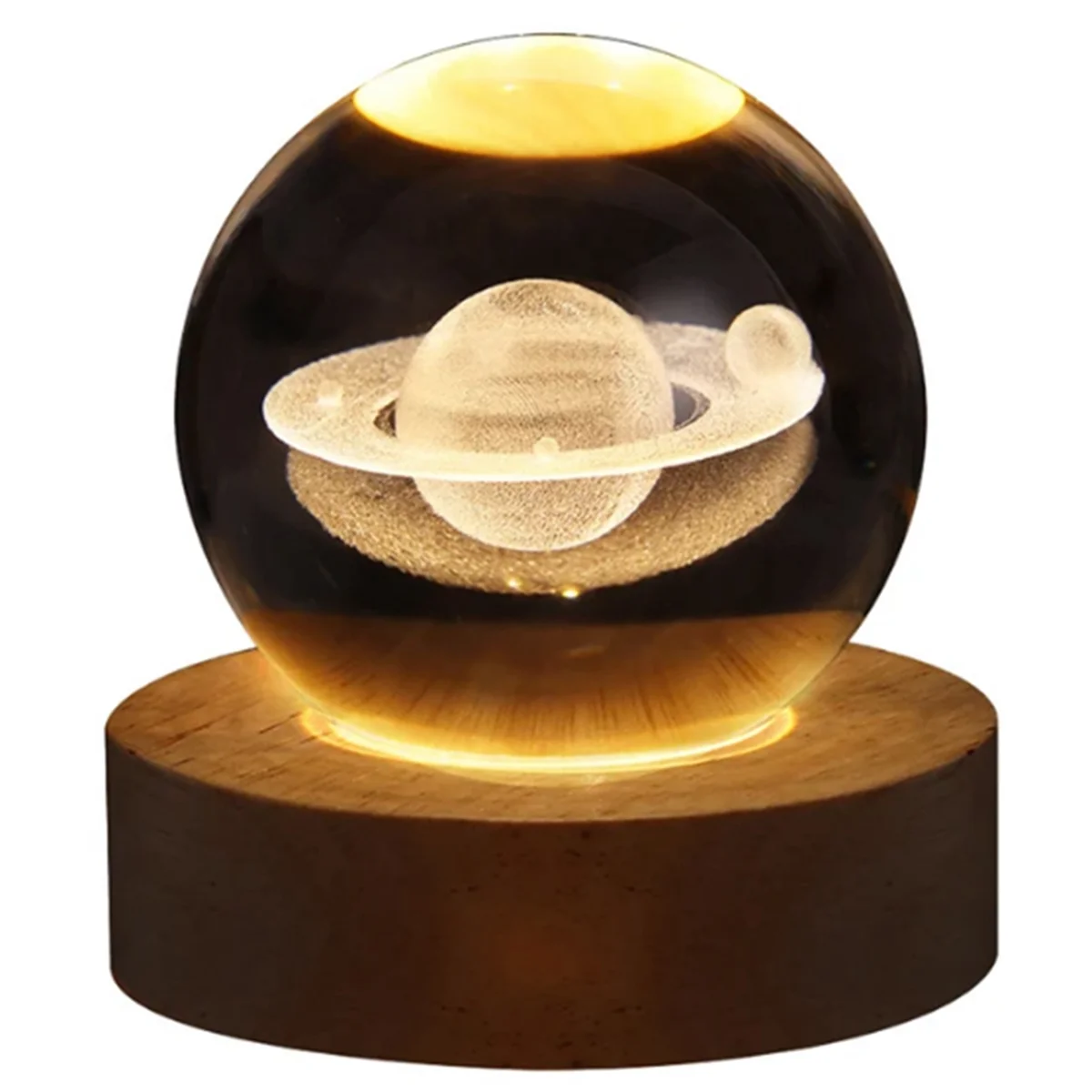 Valentines Day Gift Galaxy Crystal Ball Lamp 3D Planet Moon Lamp USB LED Night Light,A