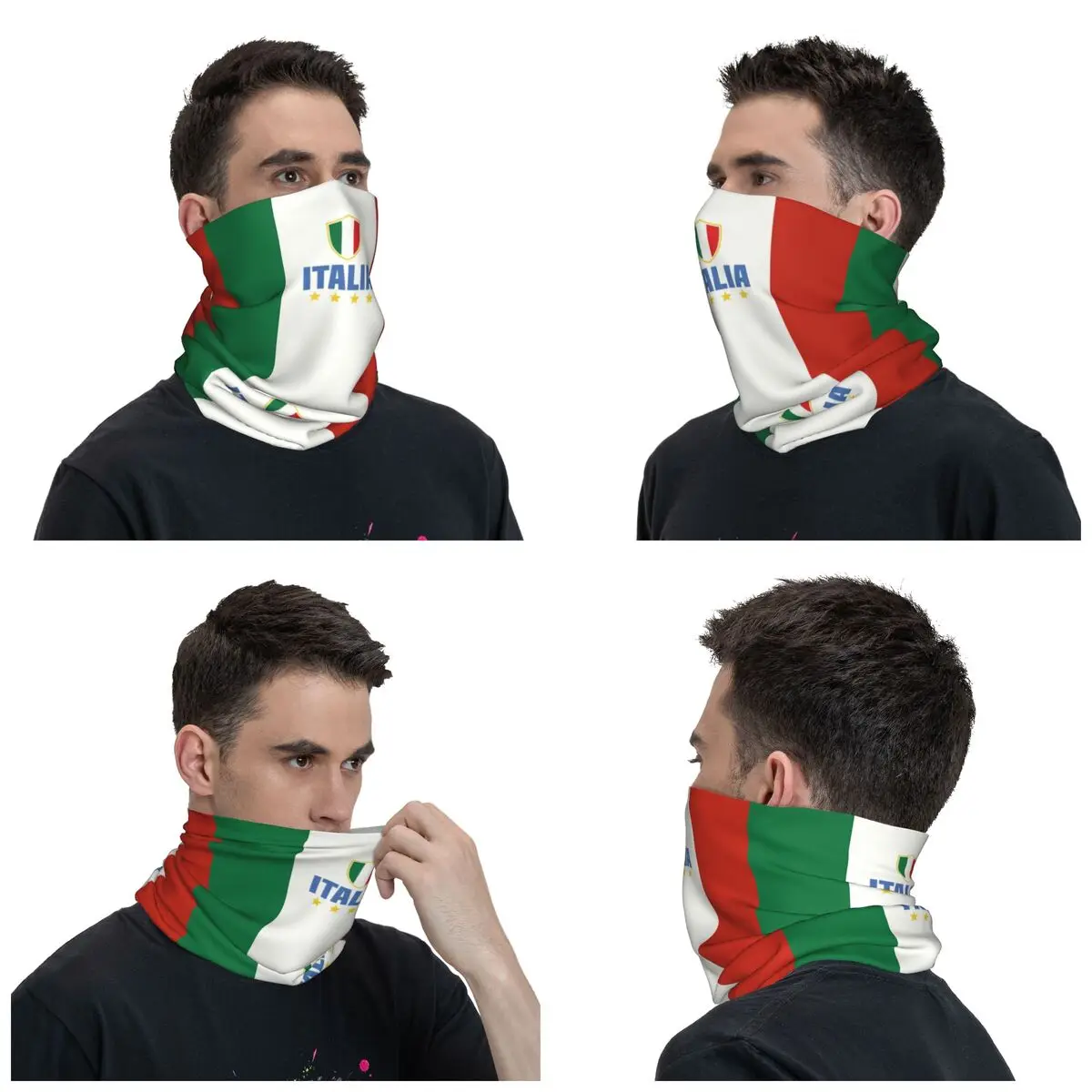 Custom Flag Of Italy Bandana Winter Neck Warmer Men Windproof Wrap Face Scarf for Ski Gaiter Headband