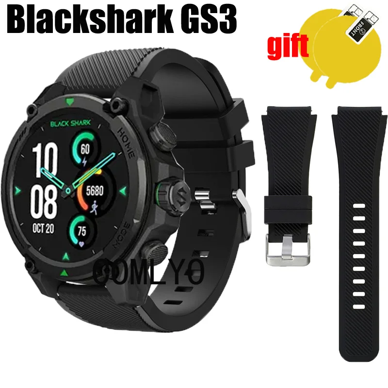 For Blackshark GS3 Strap Smart Watch Women MEN Band Silicone Replacement Bracelet Belt Screen protector film