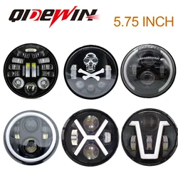 Black 5.75 Inch LED Headlight 5.75inch led DRL 50W Motorbike Headlights For harley davidson Dyna Softail Sportster High/Low Beam