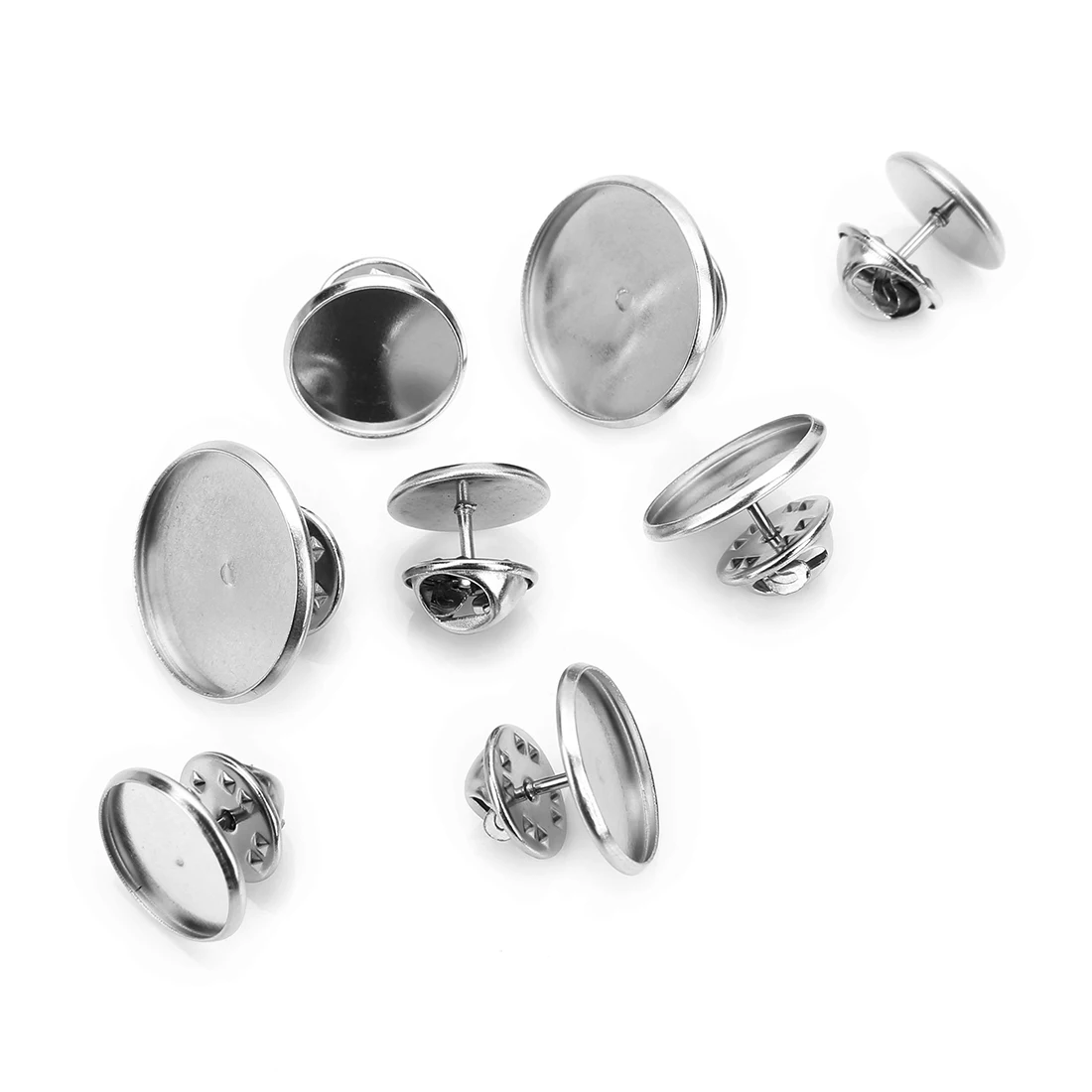 SAUVOO Stainless Steel Butterfly Clasp Brooch Base Tie Tacks Blank Pins For DIY Cufflink Badge Jewellery Making Supplies Accesso