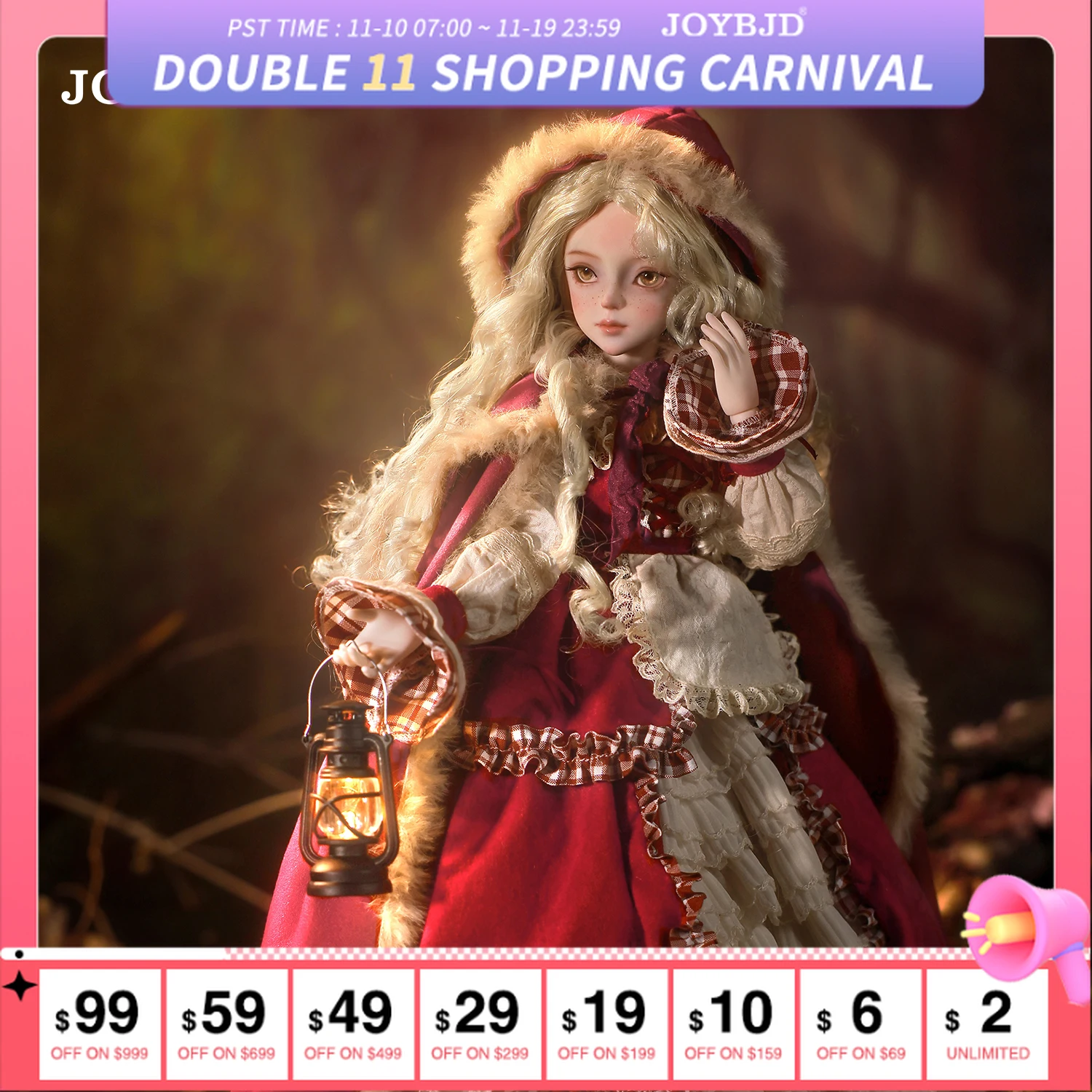 

Joybjd 1/4 Yican C Bjd Doll Полный комплект с LDS Cai Body Maiden Picking Berries in The Forest Ball Joint Doll