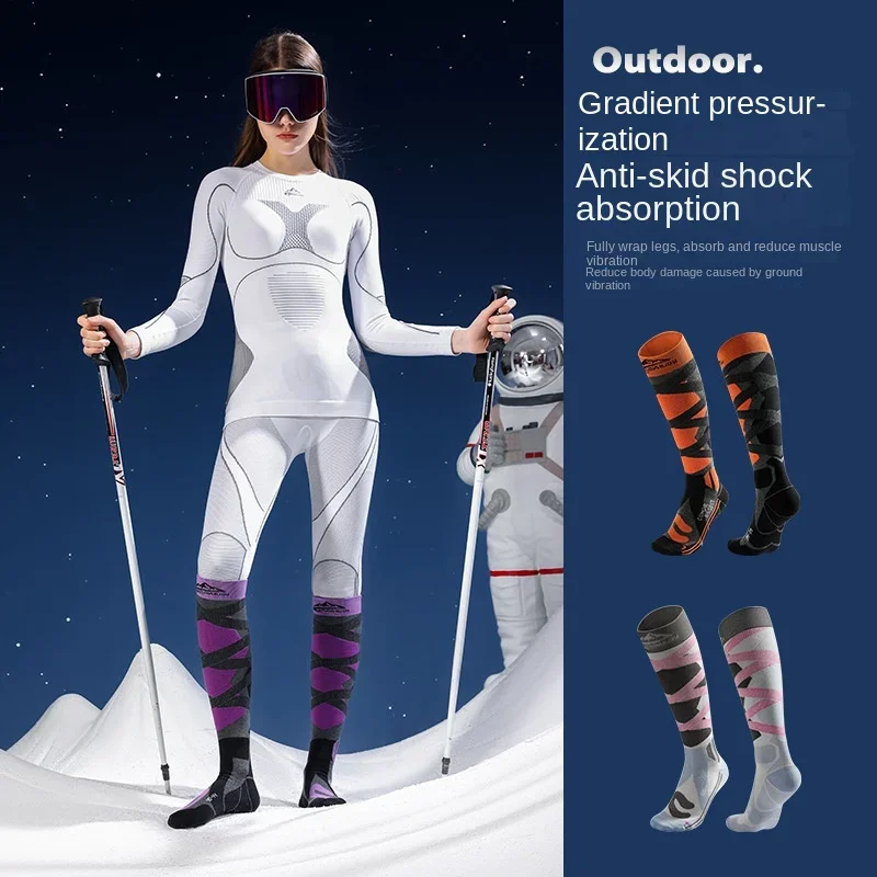 Chaussettes de sport chaudes et respirantes, anti-ald, tube haut, course à pied, fitness, ski en plein air, automne et hiver