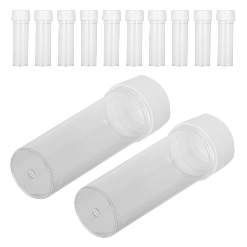

12Pcs Plastic Sample Tubes Clear Screw Cap Leak Proof Tiny Containers for Storing Liquids Powders Travel Portable Bottles