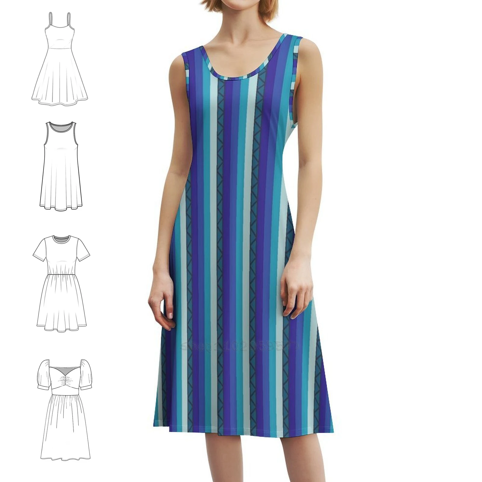 فستان هاديز بوهيمي بدون أكمام متعدد الطباعة لحفلات العطلات على الشاطئ فستان هاديس لهب النار دابر حفلة الأساطير اليونانية #1