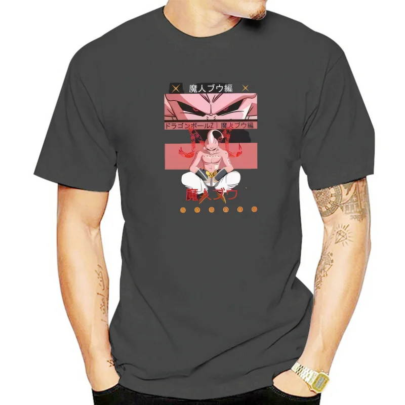 

2025 summer new Kawaii Majin Buu Gym Ball Z Fitness Anime T-shirt for short-sleeved round neck clothing for parents