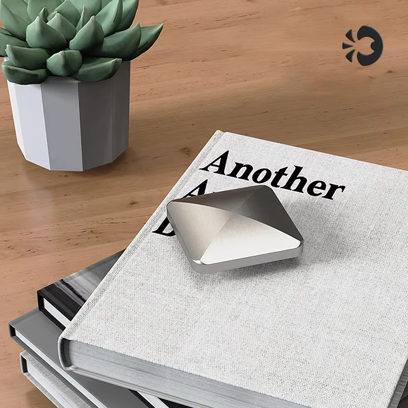 Flipo Flip Desk Fidget Toy Alloy Square Hexagonal Rotating Kinetic Spinner Anti-Stress Relief for Office Use Suitable for Adults