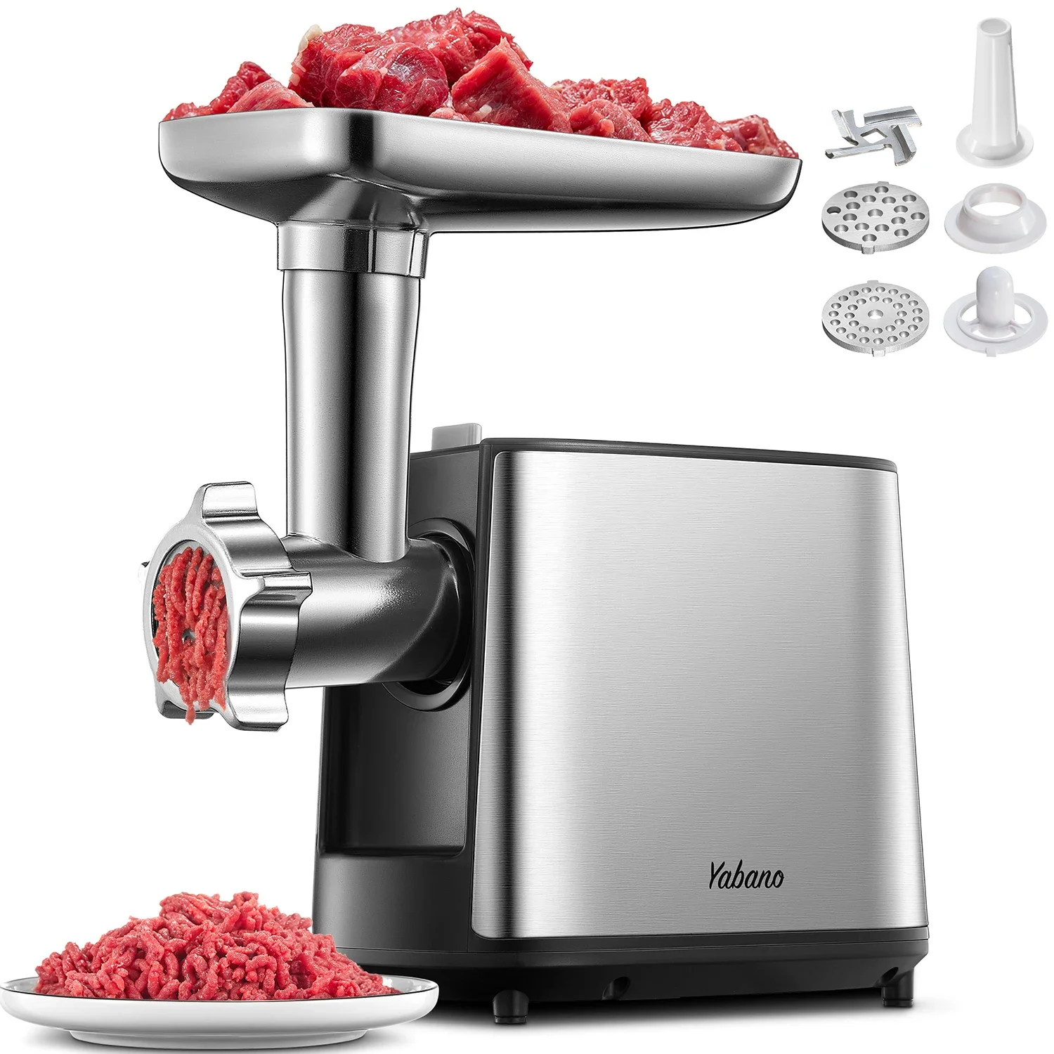 New Meat Grinder, Heavy Duty Meat Mincer, Sausage Stuffer Maker, Food Grinder with Sausage & Kubbe Kit, 2 Grinder Plates