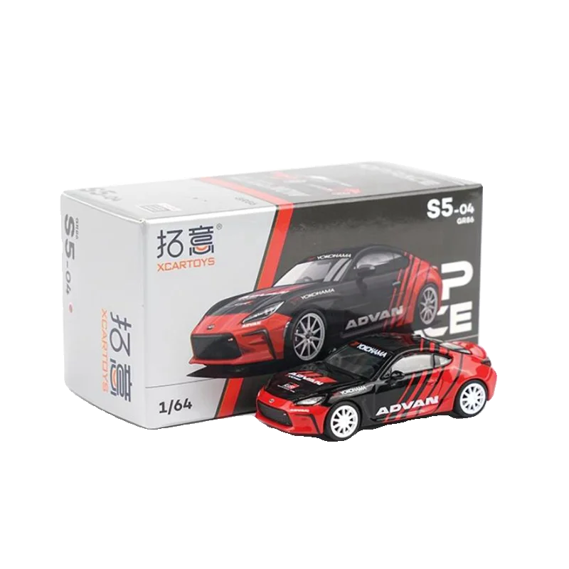 XCARTOYS POPRACE 1:64 Toyota GR86 ADVAN alloy model, children's collection of decorative toys, holiday gifts for children.