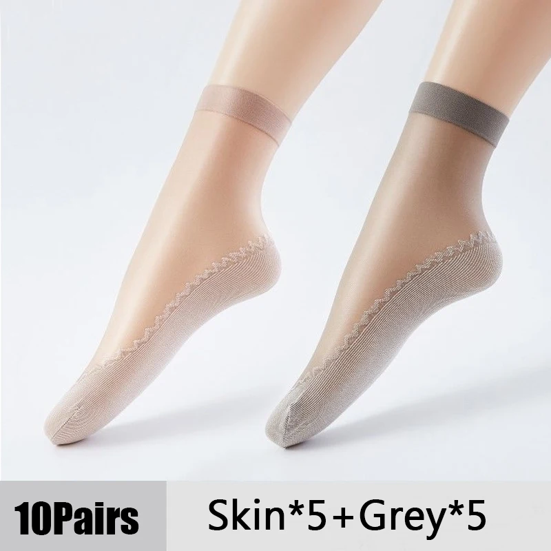 1/10 Pairs Frauen Socken Weiche Socken Frau Sommer Ultradünne Atmungsaktive Socke Lässig Leichte Weibliche Transparente Boot Socken – Detail 6