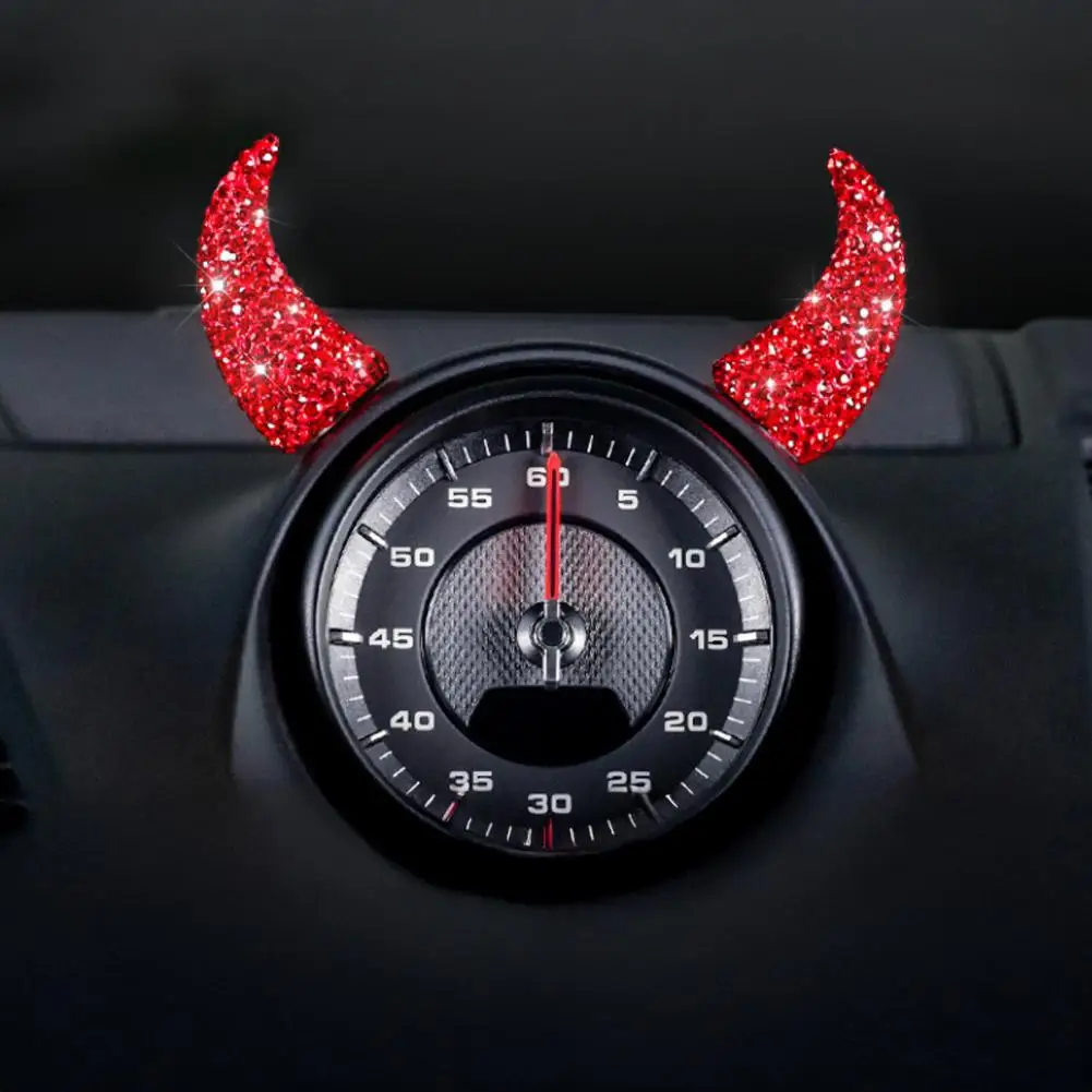 Rhinestone Devil Horns for Halloween Costumes 1 Pair Rhinestone Devil Horns Car Dashboard Decor Faux for Parties for Cosplay
