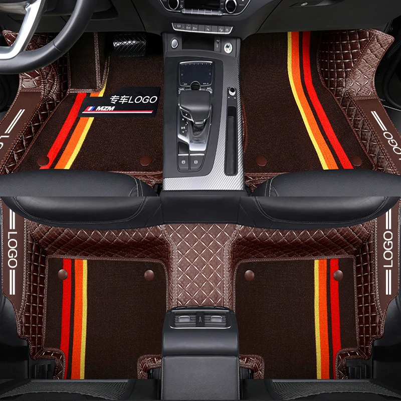 

Fashion Style Car Floor Mats For VW Volkswagen Jetta Tiguan Polo Sedan Csutomized Leather Carpets Rugs Foot Pads Accessories