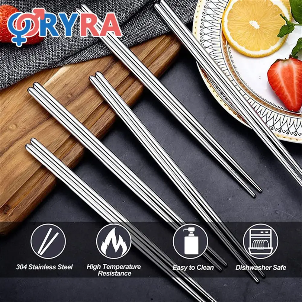 

Non-slip Chopsticks Anti-slip Stainless Steel 1/2/5 Pairs Chinese Kitchen Bar Supplies Sushi Chopsticks Lightweight Insulation