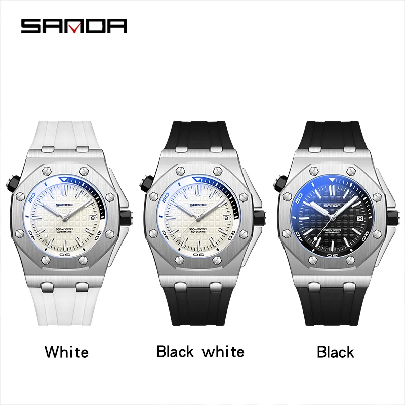 SANDA Sports Quartz Watch for Men Military Chronograph Waterproof Mens Watches Top Brand Luxury Silicone Strap Clock Wristwatch