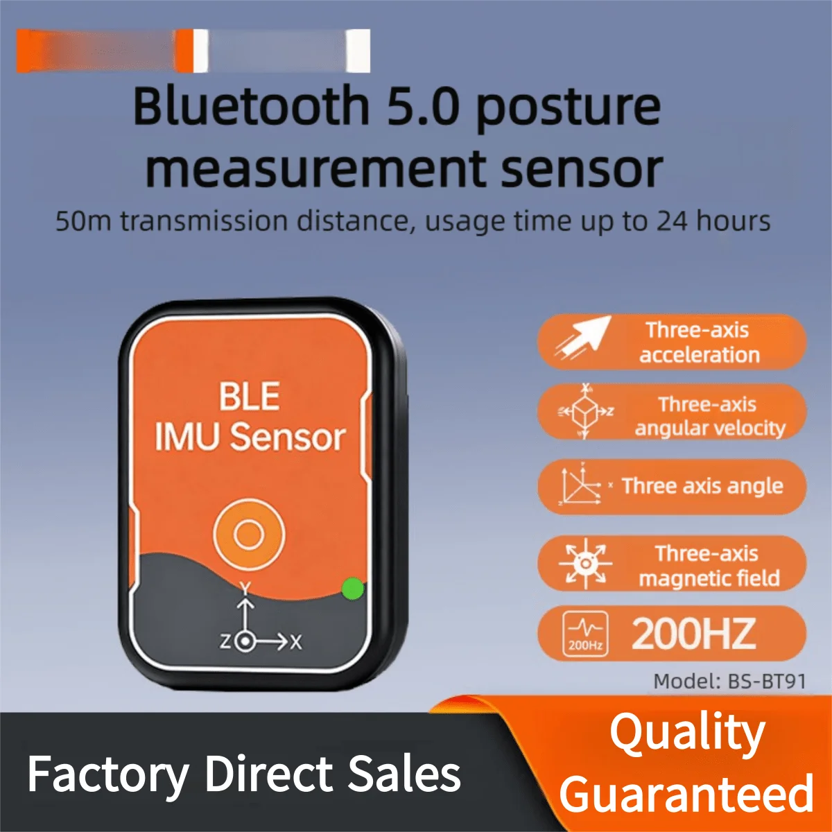 

Bluetooth 5.0 3-Axis Accelerometer Tilt Gyroscope Angle Sensor Electronic Compass 9DOF Magnetometer IMU
