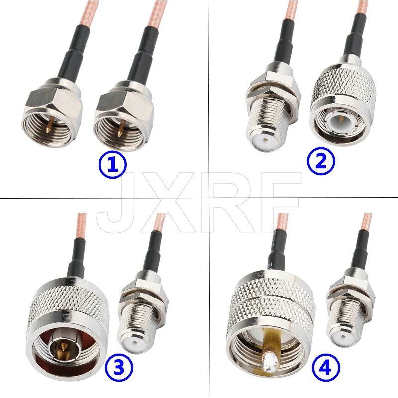 JXRF Connector F Male Female to F TV UHF TNC BNC N Tpe Male Adapter RF Extension Coax Jumper Pigtail