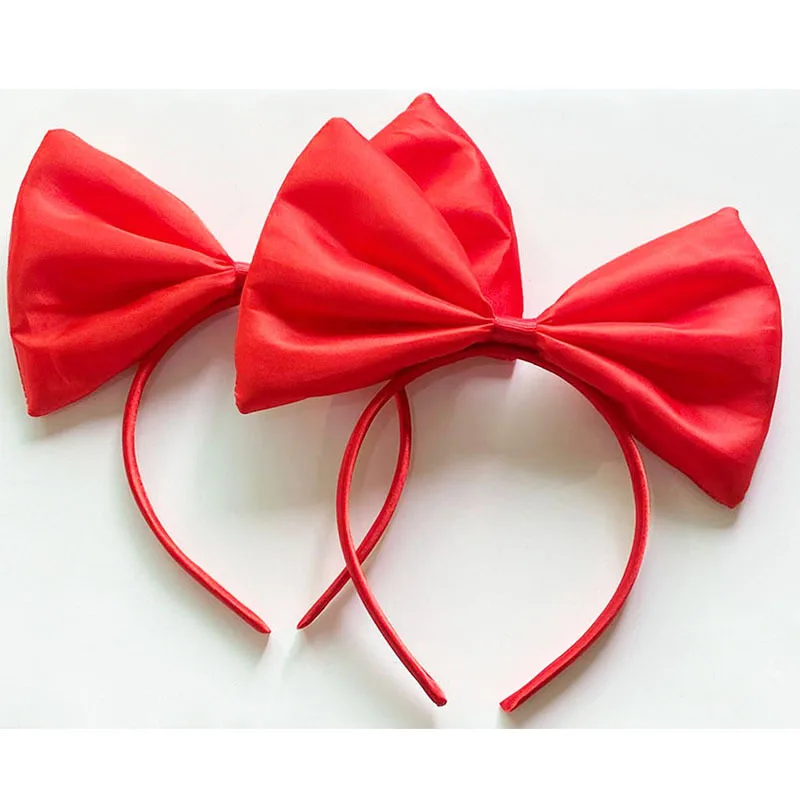 1PC Red Bow Hair Hoop Headband Women Girls Cute Bowknot Headdress Cosplay Costume Party Decor Headwear Hair Accessory