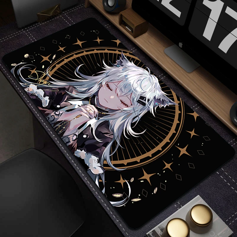 Imagem -02 - Grande Non-slip Gaming Mouse Pad Jogo Arknights Borracha Computer Desk Mat Anime Mousepad Tapete de Rato Borda Bloqueio Tapete de Impressão hd xl