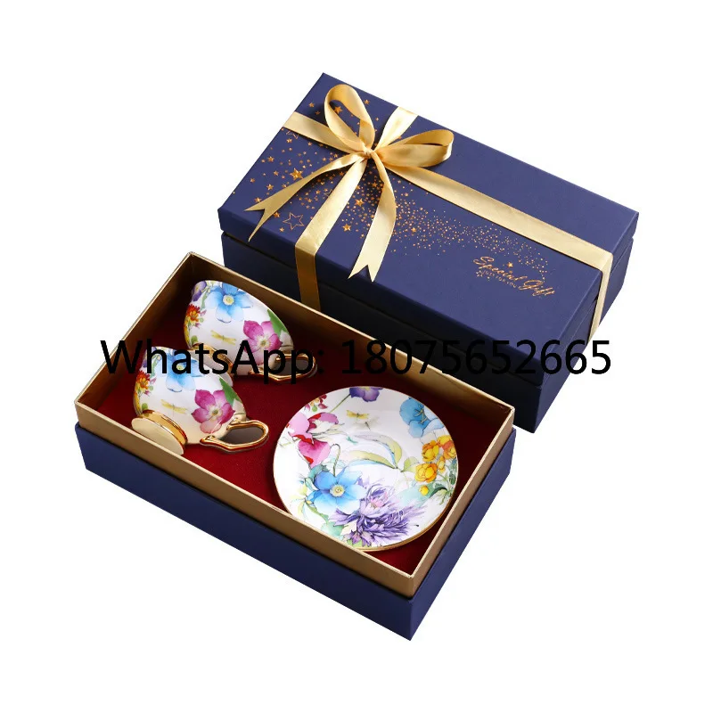 Ceramic mug coffee cup and saucer afternoon tea set european style coffee set bone china cup creative gift souvenir