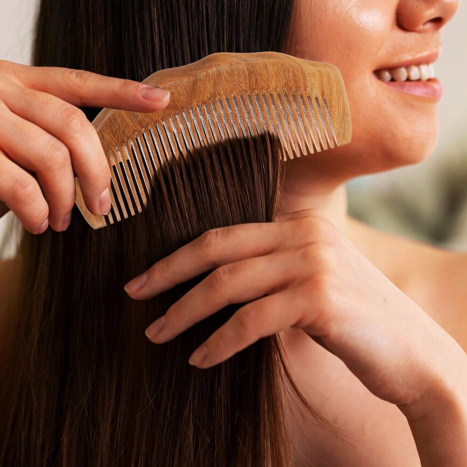 

Sandalwood Massage Fine Tooth Wooden Compact Comb Hair Detangling Tool Portable Wood Comb For Women Ergonomic Design All Hair