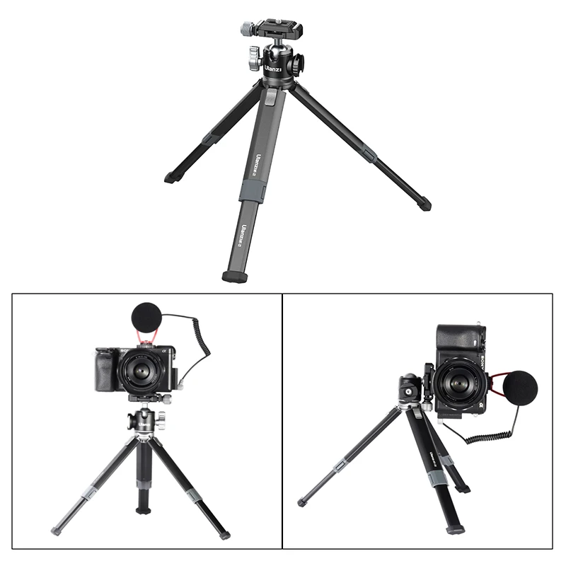 Ulanzi MT-24 Metal Table Tripod with Cold Shoe for Microphone LED Light Extend Vlog Tripod for DSLR SLR Camera Phone Tripod