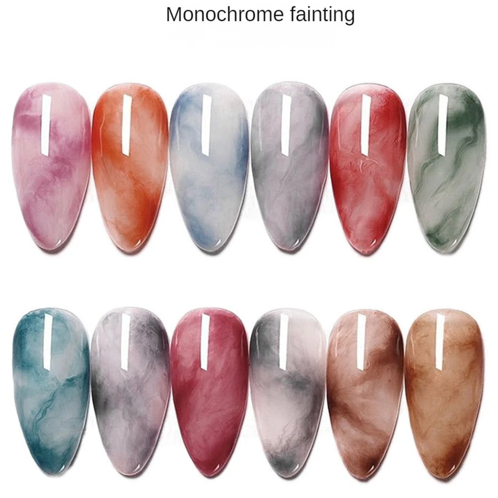 Paste Comfortable Nail Polish Manicure Gradient Blooming Solution Durable Marble Blooming Solution Color Saturation Rapid Drying