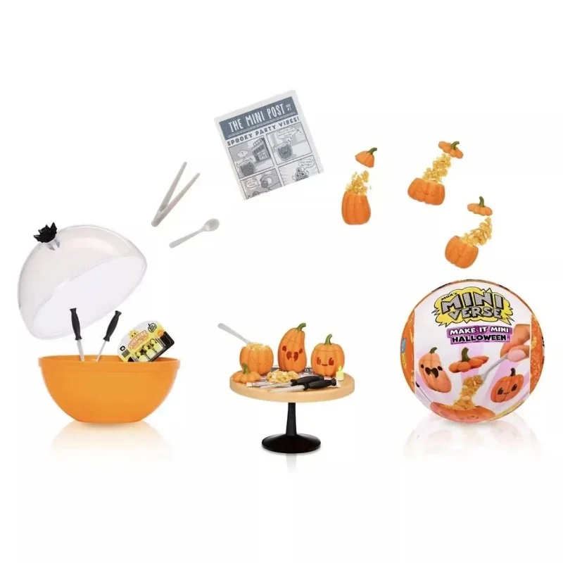 Produk Baru Tersedia Miniverse 2025 Bola Halloween Baru Diy Miniatur Makanan Bola Misteri Labu Lilin Tren Kotak Misteri Trendi
