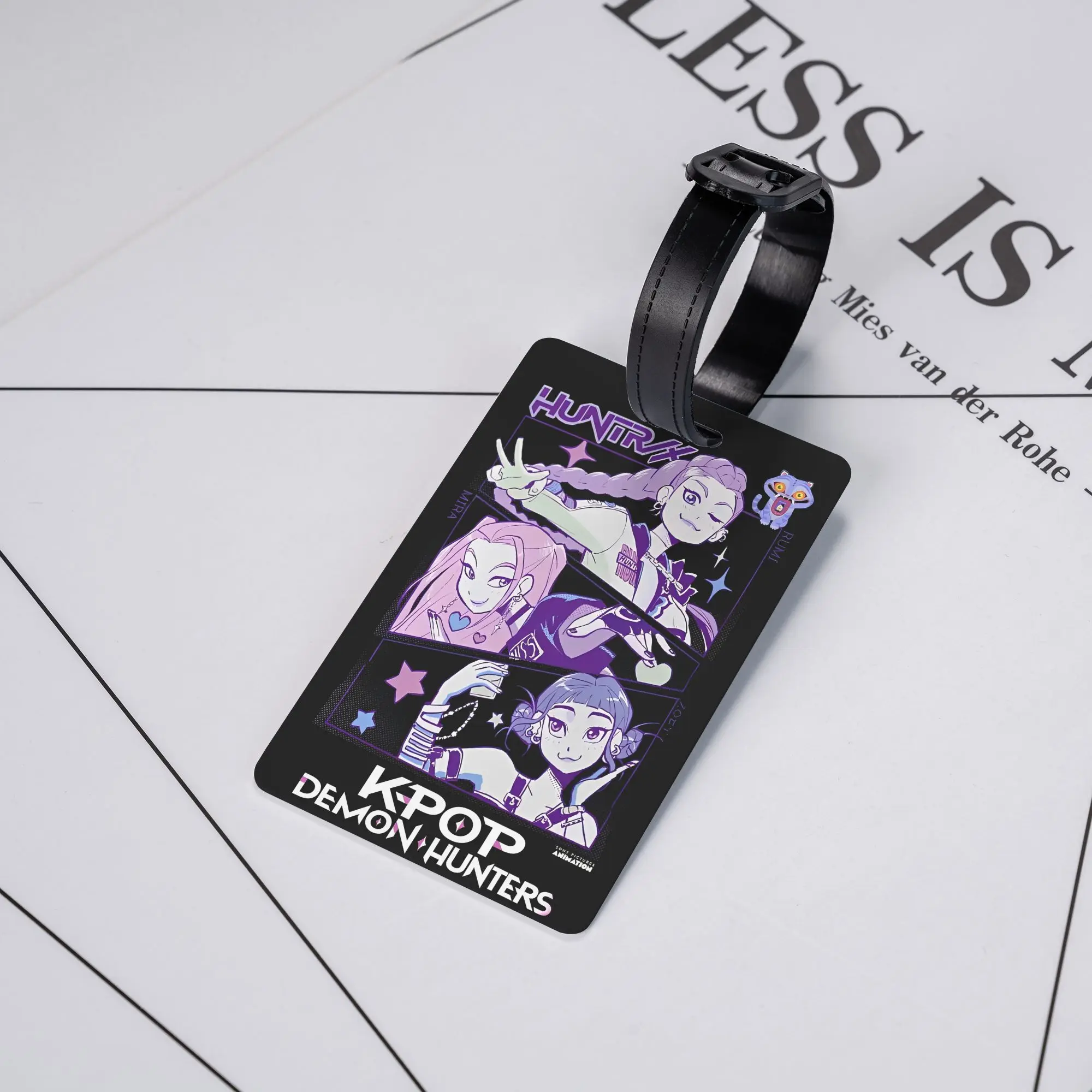 

Luggage Tag Huntrix Kpop Demon Hunters Suitcase Silica Gel Portable Label ID Address Holder Baggage Tag Men Suitcase Tag Gift