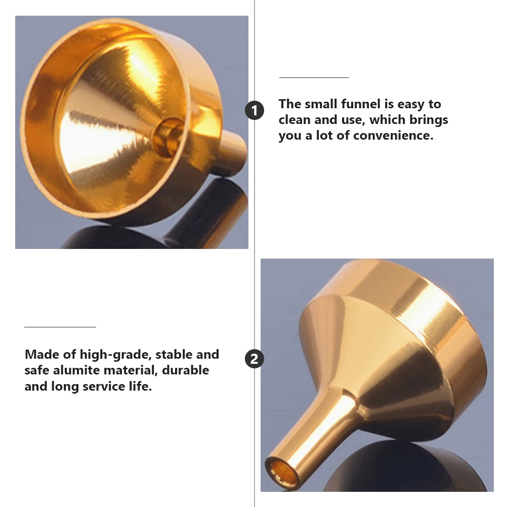 

15Pcs Tiny Metal Funnels Portable Refillable Long Life for Perfume Skincare Liquid Dispensing Mini Funnel Metal Funnel