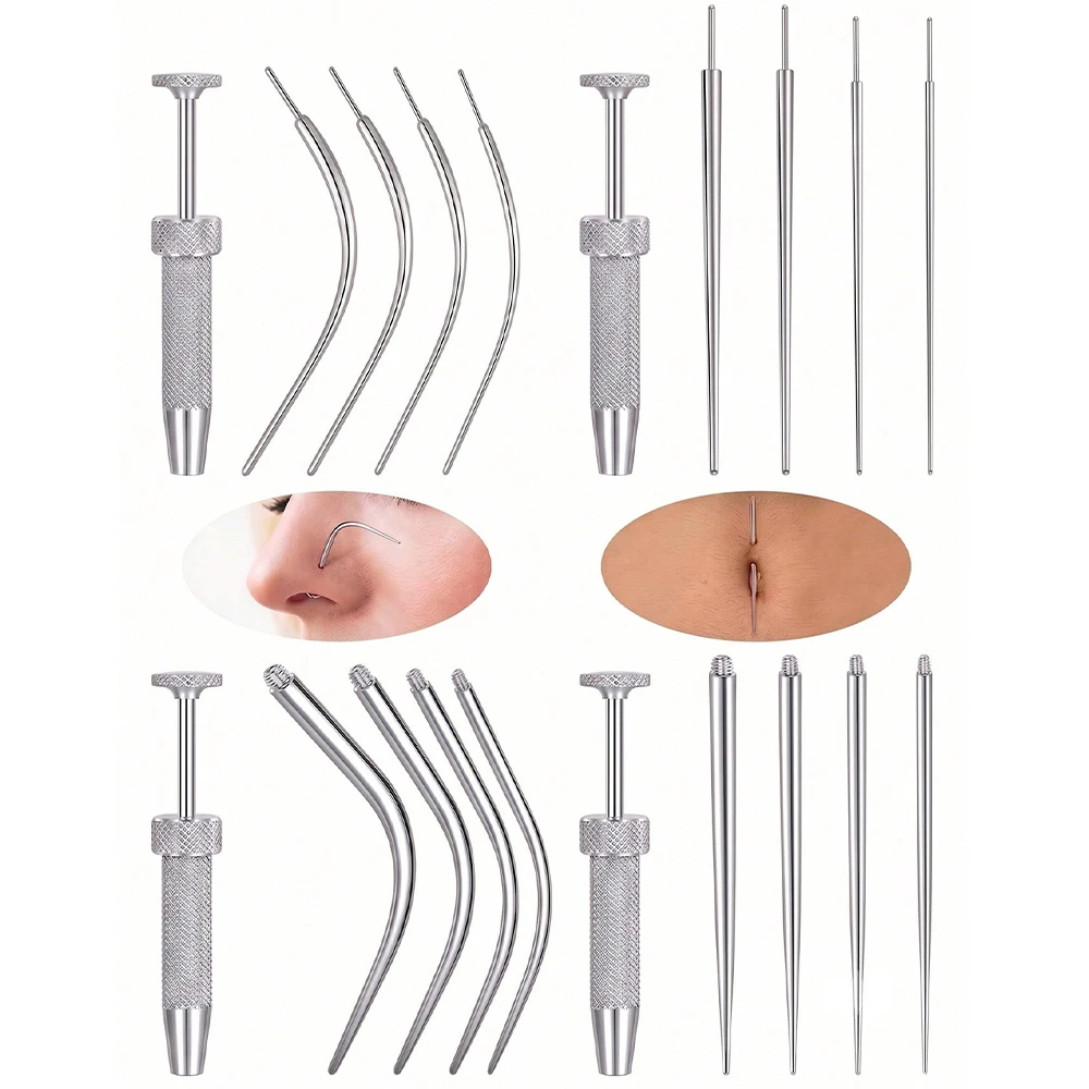 16G/20G Taper Piercing Tool Kit, Threaded/Threadless/Push-In Body Piercing Replacement Tools For Ear/Nose/Navel/Lip