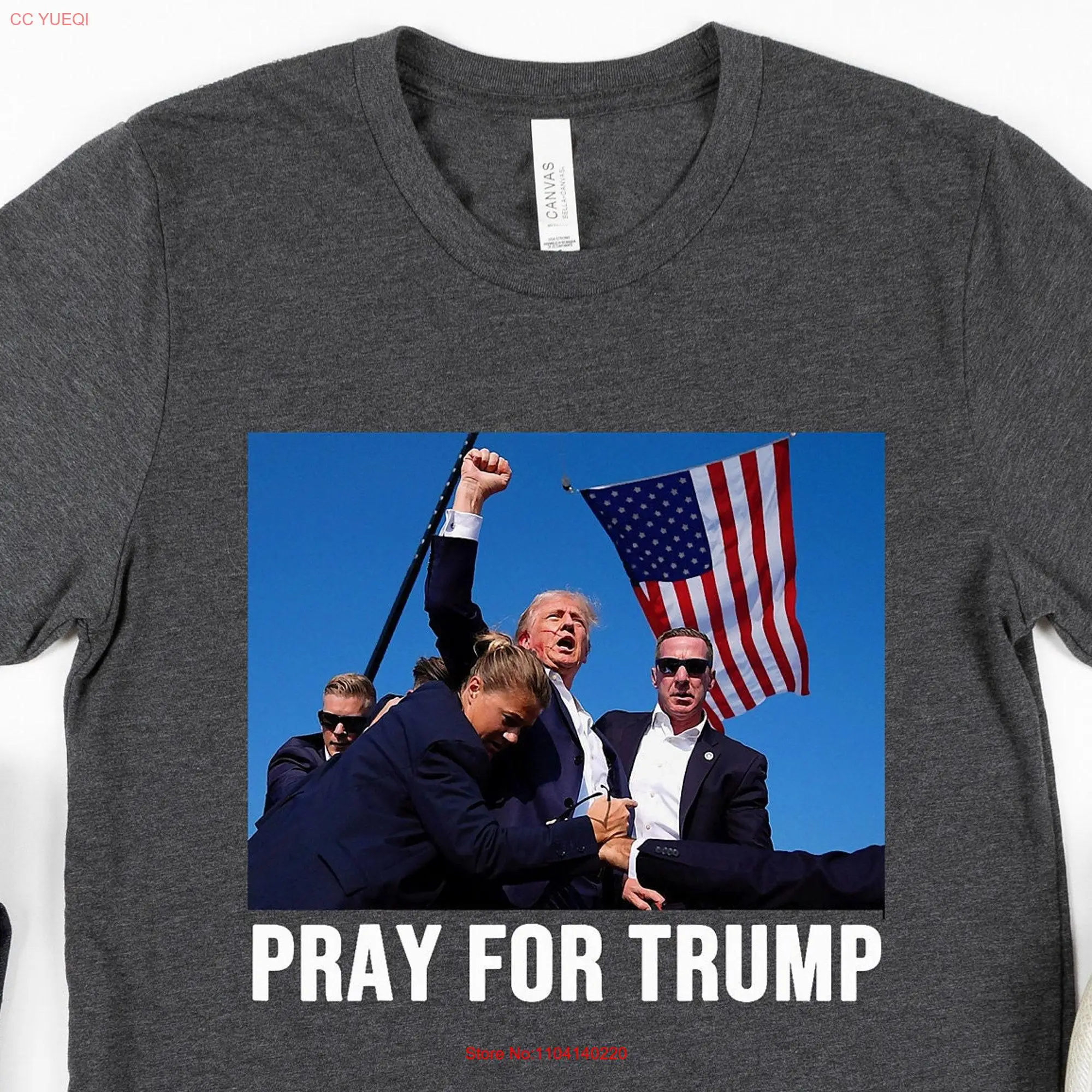 Pray for Trump T Shirt Shooting 2024 President I Stand With Assassination long or short sleeves