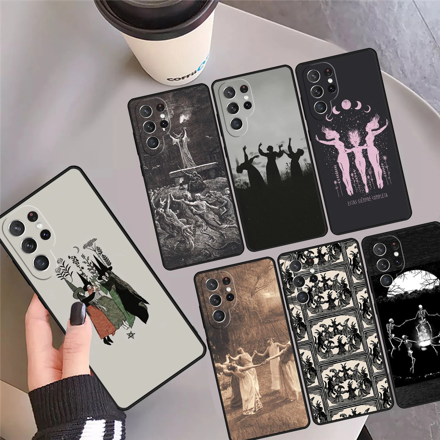 Witches Circle Dance Phone Case Cover For Samsung Galaxy S24 Ultra 23 S22 Plus S21fe Lite S20 S8 S9 S10 Note 10 Pro Note 20