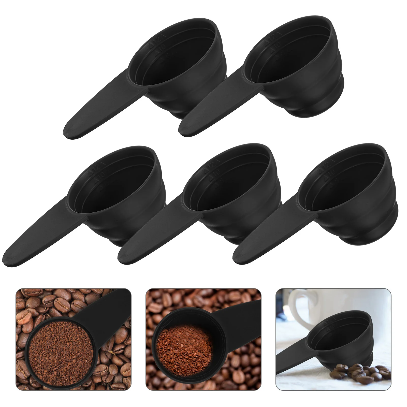 5 Pcs Plastic Measuring Spoon Measure Spoons Coffee Scoop Scooper 1 Cup Espresso Kitchen