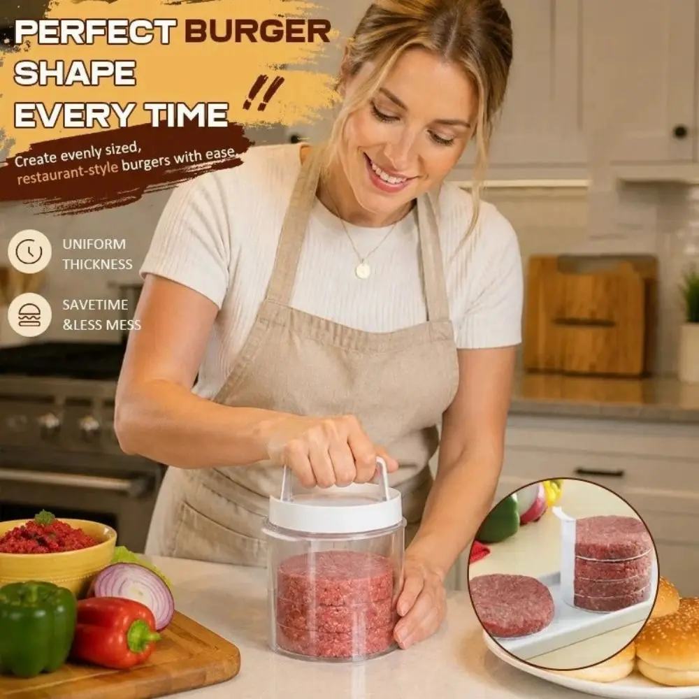 Patty Maker Tool Non-Stick Burger Patty Maker Reusable Practical Beef Press Mold Multi-Layer Freezable Hamburger Patty Press BBQ