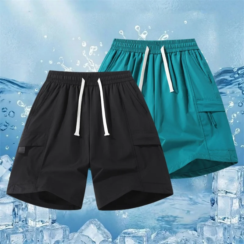 

Ice Silk Casual Shorts Men's Summer Outdoor Wear Loose Beach Fashion Teenagers Polyester Fiber Breathable Comfortable Shorts