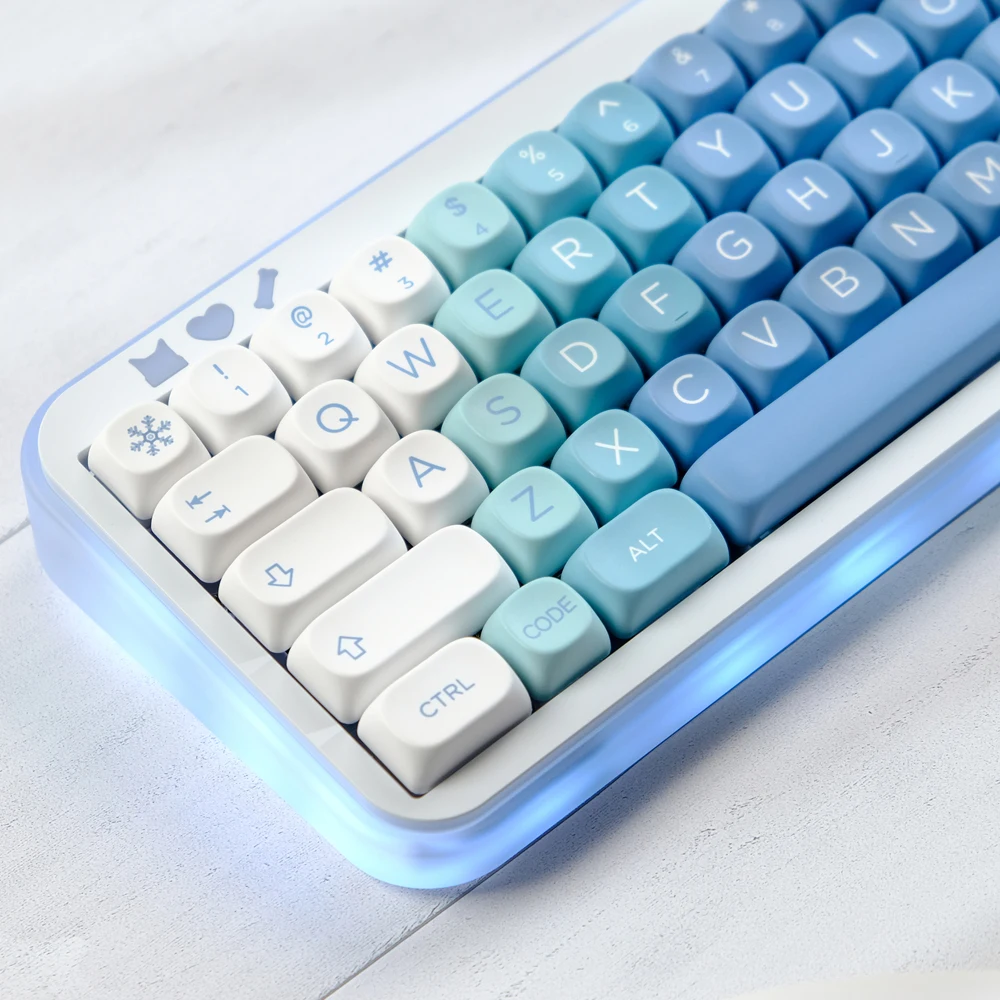 1 Set Snow Monster Theme Keycaps MOA Profile Keycap PBT Dye Sublimation For Mechanical Keyboard Accessories 6.25U 7U