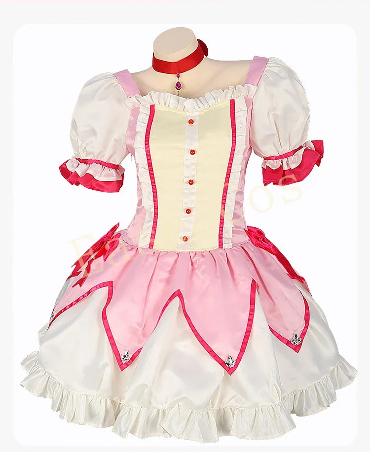 КосплейАниме Puella Magi Madoka Magica Косплей Костюм Kaname Madoka Fight Cos Костюм Лолита Манга Платье Короткий парик