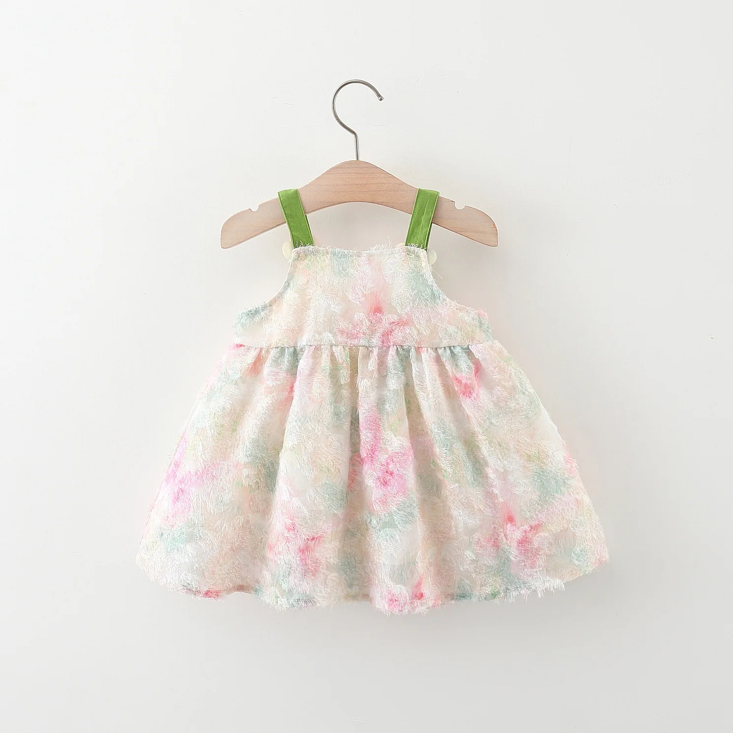 Summer New Girls Dress Halter Flower Hand-Painted Wind Adventure Decorative Halter Sweet Princess Dress Sleeveless Halter