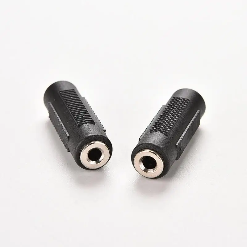 

1PC Audio Adapter 3.5mm Female To 3.5 mm Female Stereo Jack Coupler Nickel-plated Extender Connector Black