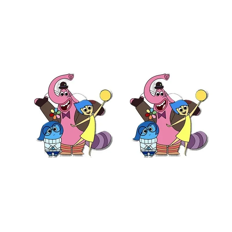 Inside Out 2 Cartoon Stud Earrings Animation Character Joy Fear Anger Disgust Sadness Figure Girl Acrylic Earrings Jewelry Gifts