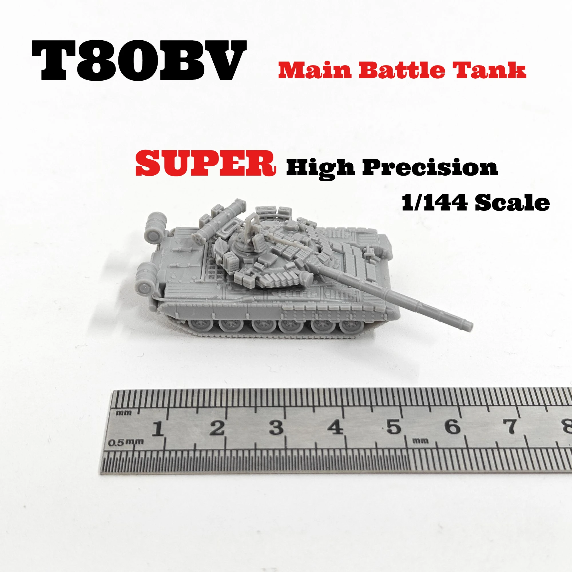 

1/144 Scale T-80BV MBT Model for Hobbyist High Detail SLA Resin 3D Printed Cold War Military Main Battle Tank Miniature Kit