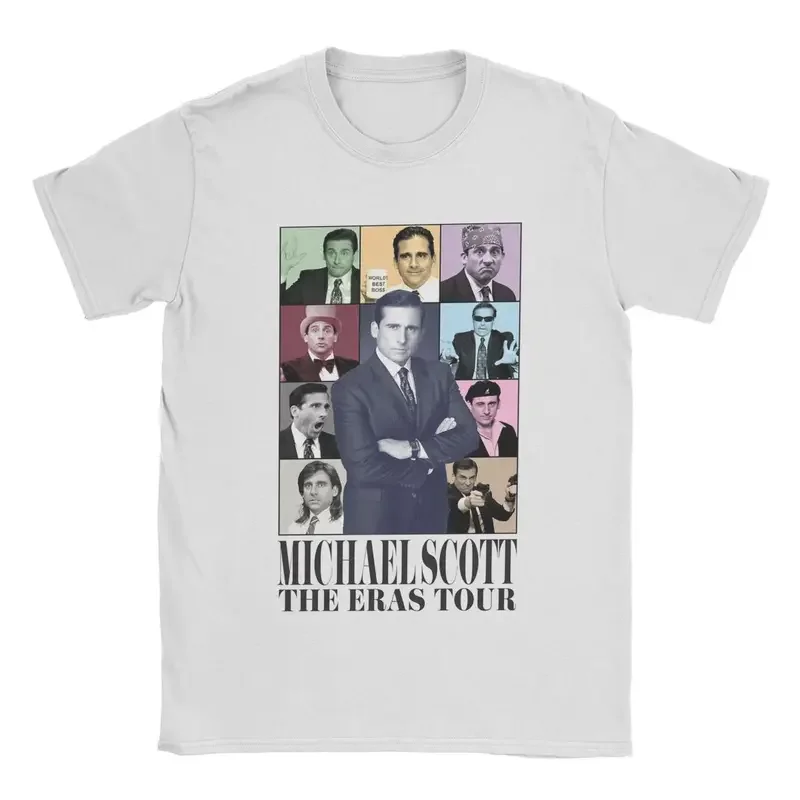 Y2K Michael Scott Eras Tour T Men Cotton Novelty T-Shirts Round Neck The Office Tv Series Tees Short Sleeve Tops Gift